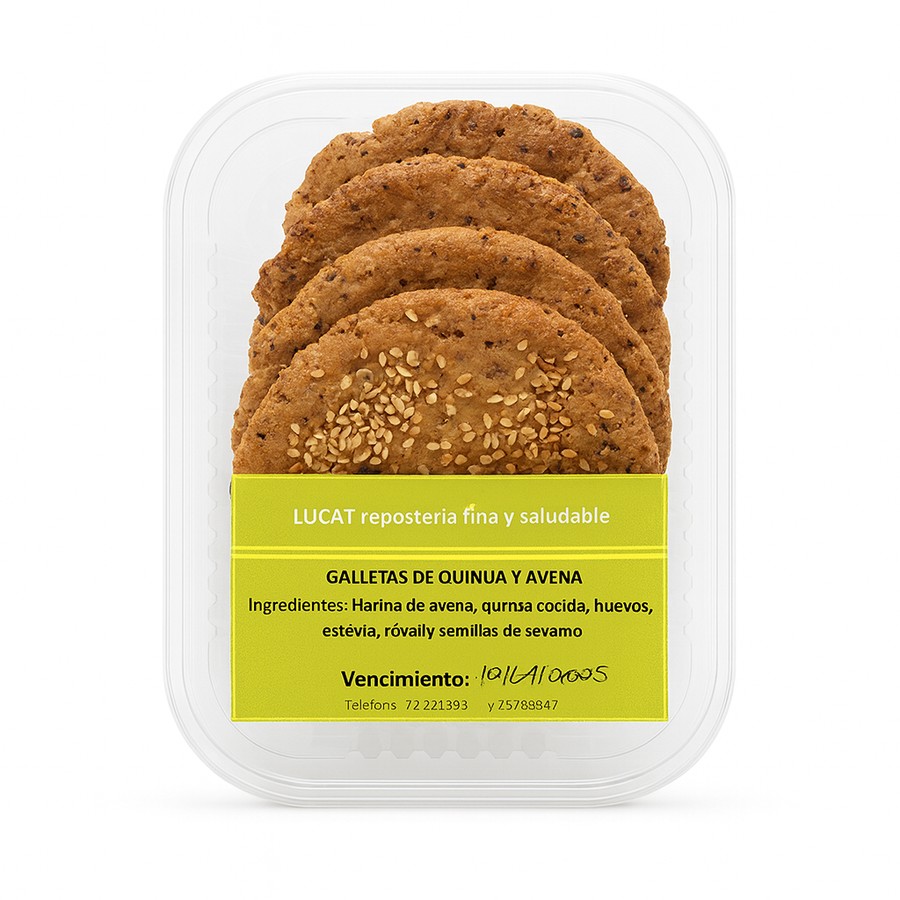 Galletas de quinua y avena con estevia